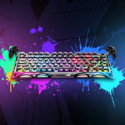 Клавіатура механічна GravaStar Mercury V75 Pro 80keys, Magnetic Jade Gaming, 8K, USB-A, RGB, Neon Graffiti (GS_V75_PRO_CG_BLK)