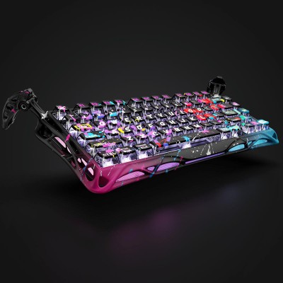 Клавіатура механічна GravaStar Mercury V75 Pro 80keys, Magnetic Jade Gaming, 8K, USB-A, RGB, Neon Graffiti (GS_V75_PRO_CG_BLK)