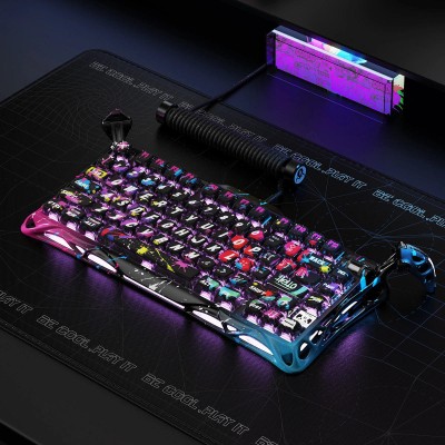 Клавіатура механічна GravaStar Mercury V75 Pro 80keys, Magnetic Jade Gaming, 8K, USB-A, RGB, Neon Graffiti (GS_V75_PRO_CG_BLK)