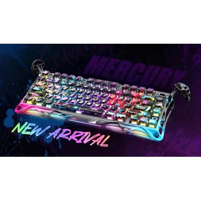 Клавіатура механічна GravaStar Mercury V75 Pro 80keys, Magnetic Jade Gaming, 8K, USB-A, RGB, Neon Graffiti (GS_V75_PRO_CG_BLK)