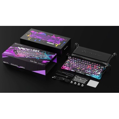 Клавіатура механічна GravaStar Mercury V75 Pro 80keys, Magnetic Jade Gaming, 8K, USB-A, RGB, Neon Graffiti (GS_V75_PRO_CG_BLK)