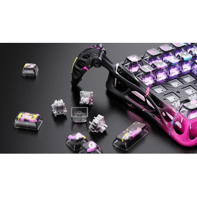Клавіатура механічна GravaStar Mercury V75 Pro 80keys, Magnetic Jade Gaming, 8K, USB-A, RGB, Neon Graffiti (GS_V75_PRO_CG_BLK)