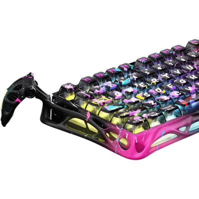 Клавіатура механічна GravaStar Mercury V75 Pro 80keys, Magnetic Jade Gaming, 8K, USB-A, RGB, Neon Graffiti (GS_V75_PRO_CG_BLK)