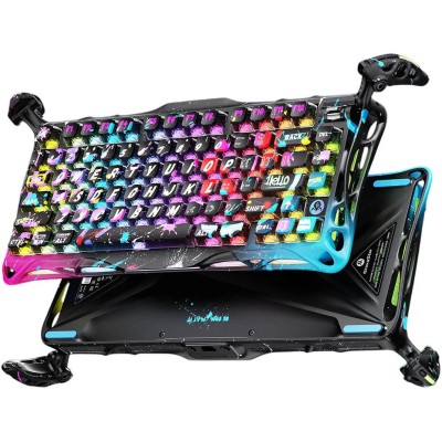 Клавіатура механічна GravaStar Mercury V75 Pro 80keys, Magnetic Jade Gaming, 8K, USB-A, RGB, Neon Graffiti (GS_V75_PRO_CG_BLK)