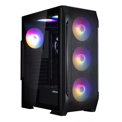 Корпус Zalman N7 PLUS V2 без БЖ, 1xUSB3.0, 2xUSB2.0, 6x120мм RGB Rainbow, 1x120мм, VGA 340мм, LCS ready, TG Side Panel, ATX, чор