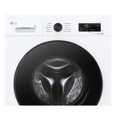 Пральна машина LG фронтальна, 7кг, 1200, A, 44см, дисплей, пара, інвертор, білий