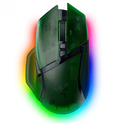 Миша Razer Basilisk V3 Pro 35K, RGB, USB-A/WL/BT, Phantom Green Ed. (RZ01-05240300-R3G1)