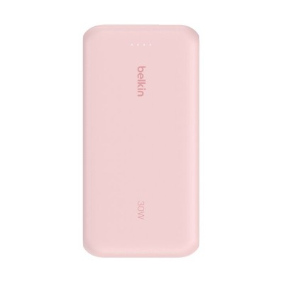 Акумулятор портативний літій-іонний Power Bank Belkin 20000мА·год, 30Вт, з інтегрованим кабелем USB-C, рожевий (BPB024HQPK)