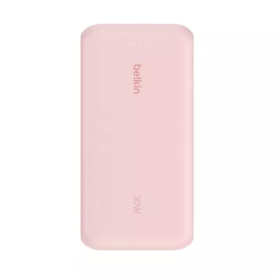 Акумулятор портативний літій-іонний Power Bank Belkin 20000мА·год, 30Вт, з інтегрованим кабелем USB-C, рожевий (BPB024HQPK)