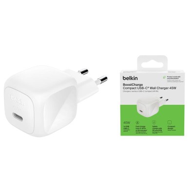 Зарядний пристрій мережевий Belkin 45Вт USB-С PD PPS, білий (WCA013KQWH)