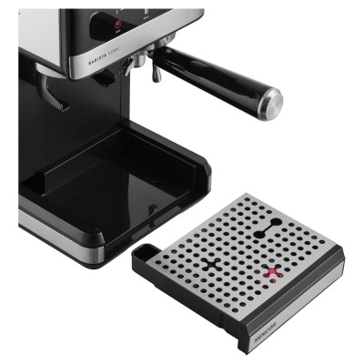 Кавоварка Sencor ріжкова 1.8л, зерно+мелена, вдубована кавомолка, дисплей, нерж. сталь-чорний (SES5000SS)