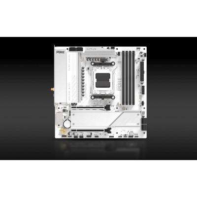 SAPPHIRE Motherboard PURE B850M WIFI sAM5 B850 4xDDR5 M.2 HDMI DP WiFi BT mATX білий (52123-02-40G)