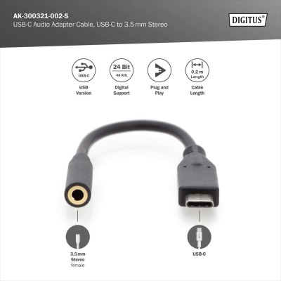 Адаптер DIGITUS USB-C >3.5mm audio stereo