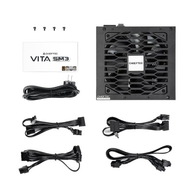 Блок живлення CHIEFTEC Vita SM3 (650W), >85%, 80+ Bronze, 120мм, 1xMB 24pin(20+4), 2xCPU 8pin(4+4), 3xMolex, 6xSATA, 2xPCIe 8pin