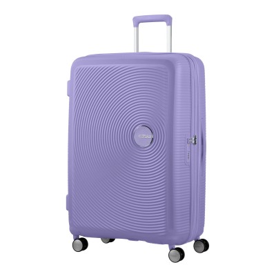 Валіза American Tourister, Soundbox, поліпропілен, велика, 77см, 97/110л, TSA, 4 колеса, EXP, лавандовий (32G*82003)