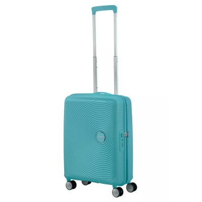 Валіза American Tourister, Soundbox, поліпропілен, мала, 55см, 35.5/41л, TSA, 4 колеса, EXP, бірюзовий (32G*61001)