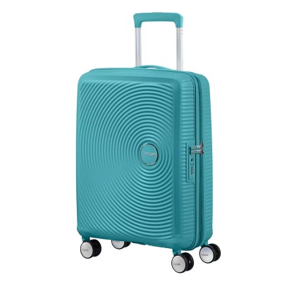 Валіза American Tourister, Soundbox, поліпропілен, мала, 55см, 35.5/41л, TSA, 4 колеса, EXP, бірюзовий (32G*61001)