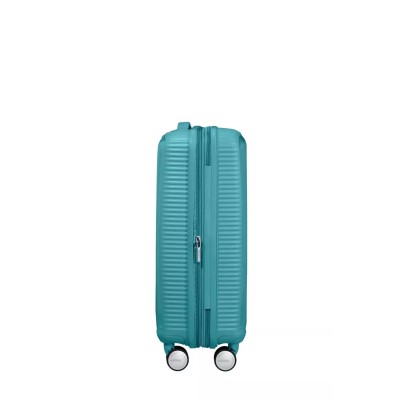Валіза American Tourister, Soundbox, поліпропілен, мала, 55см, 35.5/41л, TSA, 4 колеса, EXP, бірюзовий (32G*61001)