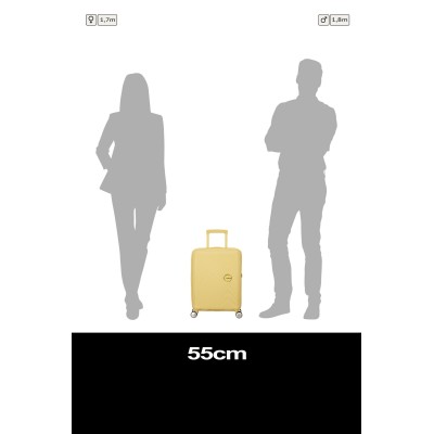 Валіза American Tourister, Soundbox, поліпропілен, мала, 55см, 35.5/41л, TSA, 4 колеса, EXP, пастельно-жовтий (32G*16001)