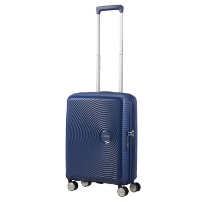 Валіза American Tourister, Soundbox, поліпропілен, мала, 55см, 35.5/41л, TSA, 4 колеса, EXP, темно-синій (32G*41001)