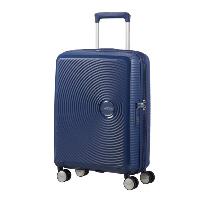 Валіза American Tourister, Soundbox, поліпропілен, мала, 55см, 35.5/41л, TSA, 4 колеса, EXP, темно-синій (32G*41001)