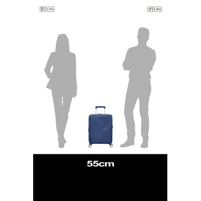 Валіза American Tourister, Soundbox, поліпропілен, мала, 55см, 35.5/41л, TSA, 4 колеса, EXP, темно-синій (32G*41001)