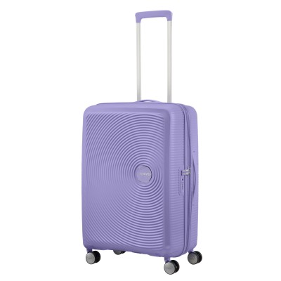 Валіза American Tourister, Soundbox, поліпропілен, середня, 67см, 71.5/81л, TSA, 4 колеса, EXP, лавандовий (32G*82002)