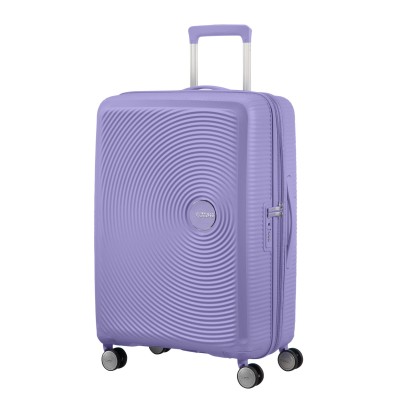 Валіза American Tourister, Soundbox, поліпропілен, середня, 67см, 71.5/81л, TSA, 4 колеса, EXP, лавандовий (32G*82002)