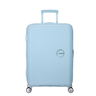 Валіза American Tourister, Soundbox, поліпропілен, середня, 67см, 71.5/81л, TSA, 4 колеса, EXP, пастельно-блакитний (32G*22002)
