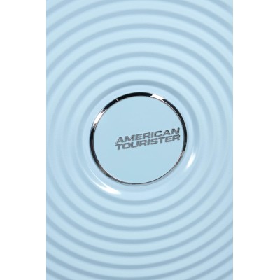 Валіза American Tourister, Soundbox, поліпропілен, середня, 67см, 71.5/81л, TSA, 4 колеса, EXP, пастельно-блакитний (32G*22002)