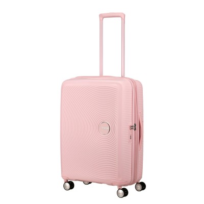 Валіза American Tourister, Soundbox, поліпропілен, середня, 67см, 71.5/81л, TSA, 4 колеса, EXP, пастельно-рожевий (32G*60002)