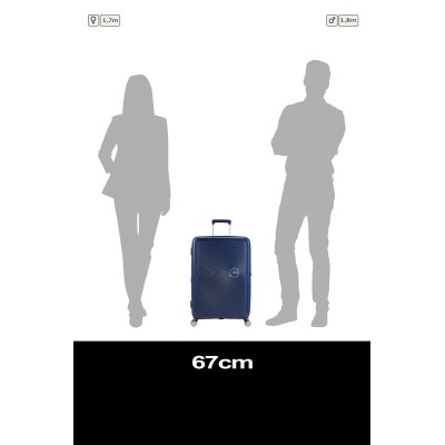 Валіза American Tourister, Soundbox, поліпропілен, середня, 67см, 71.5/81л, TSA, 4 колеса, EXP, темно-синій (32G*41002)