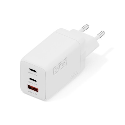 Зарядний пристрій DIGITUS GaN 2хUSB-C, 1хUSB-A, 67W (DA-10303)