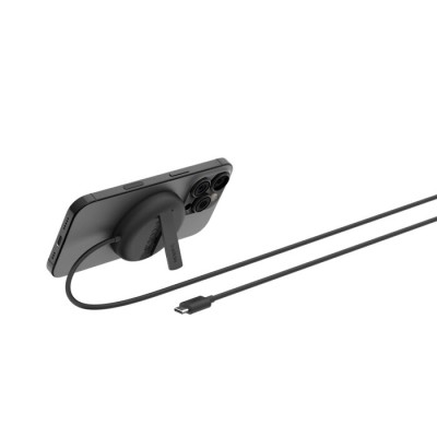 Зарядний пристрій бездротовий Belkin UltraCharge Magnetic Kickstand 15Вт, чорний (WIA011HQBK)