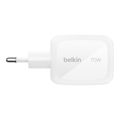 Зарядний пристрій мережевий Belkin 70Вт 2хUSB-С/USB-A GAN PD PPS, білий (WCH018HQWH)