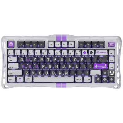 Клавіатура механічна GravaStar Mercury V75 80keys, Magnetic Jade Pro, 8K, USB-A, RGB, Mecha Gray (GS_V75_GWT)