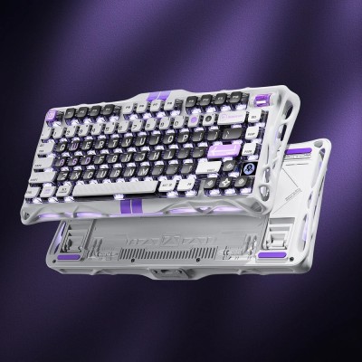 Клавіатура механічна GravaStar Mercury V75 80keys, Magnetic Jade Pro, 8K, USB-A, RGB, Mecha Gray (GS_V75_GWT)