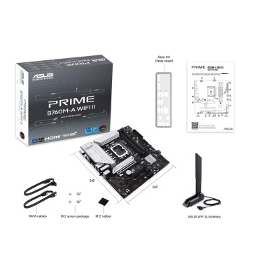 Материнcька плата ASUS PRIME B760M-A WIFI II s1700 B760 4xDDR5 M.2 HDMI DP Wi-Fi BT mATX (90MB1NF0-M0EAY0)