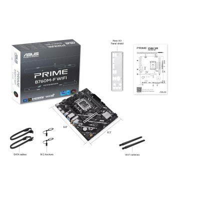 Материнcька плата ASUS PRIME B760M-F WIFI s1700 B760 2xDDR5 M.2 HDMI DP Wi-Fi BT mATX (90MB1N00-M0EAY0)