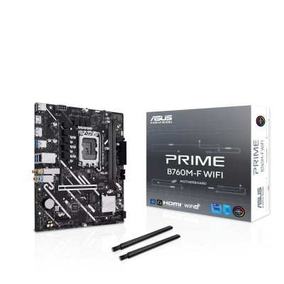 Материнcька плата ASUS PRIME B760M-F WIFI s1700 B760 2xDDR5 M.2 HDMI DP Wi-Fi BT mATX (90MB1N00-M0EAY0)