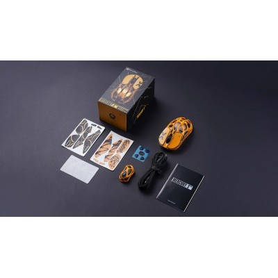 Миша GravaStar Mercury X Pro, 8K, BT/WL/USB-A, RGB, Battle-Worn Yellow