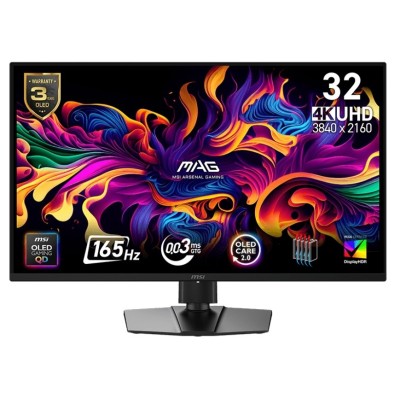 Монітор MSI 31.5" MAG 322UP-E16 2xHDMI, DP, USB-C, Audio, QD-OLED, 3840x2160, 165Hz, 0.03ms, sRGB 138%, FreeSync, HAS, HDR400 (9