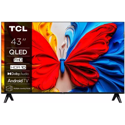 Телевізор 43" TCL QLED FHD 60Hz Smart Android TV Black (43V5C)