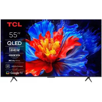 Телевізор 55" TCL QLED 4K 144Hz Smart Google TV Titan ONKYO sound (55T8C)