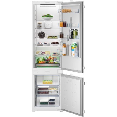 Холодильник Beko вбудований з нижн. мороз., 194x55x55, xолод.відд.-224л, мороз.відд.-76л, 2дв., D, NF, HarvestFresh, білий (B5BC