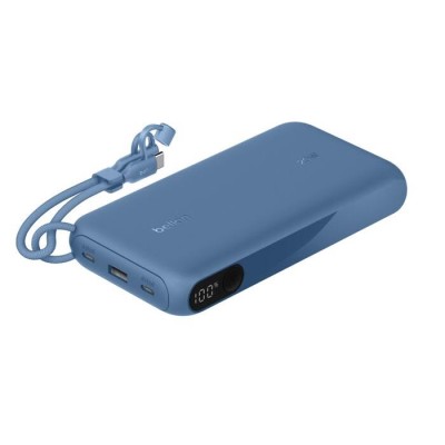 Акумулятор портативний літій-іонний Power Bank Belkin 20000мА·год, 20Вт, з дисплеєм, синій (BPB028HQBL)