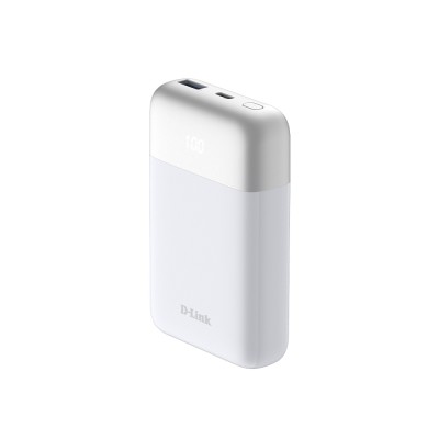 Акумулятор портативний літій-іонний Power Bank D-Link 10000мА*год 18Вт 1xUSB-A, 1xUSB-C, білий (DPP-101)