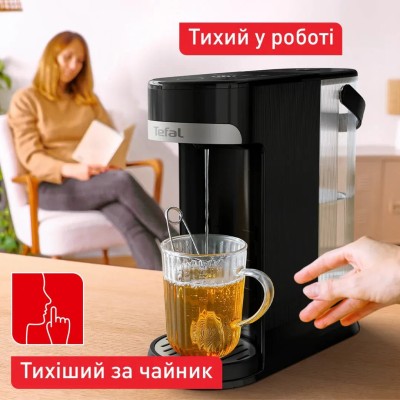 Електрочайник-диспенсер Tefal Instant Hot Water 2л, 5 темп.реж, миттєве нагрівання, сенc. управління, чорний (BR3508E0)