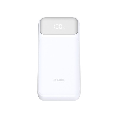 Акумулятор портативний літій-іонний Power Bank D-Link 20000мА*год, 65Вт PD 3.0, QC 3.0, 2xUSB-C, 1xUSB-A з дисплеєм, білий (DPP-