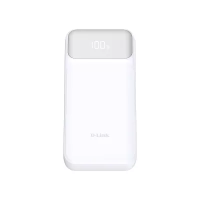 Акумулятор портативний літій-іонний Power Bank D-Link 20000мА*год, 65Вт PD 3.0, QC 3.0, 2xUSB-C, 1xUSB-A з дисплеєм, білий (DPP-